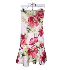 Ann Taylor Silk Floral Halter Dress Pink Green Flare Flounce Hem Bloom Wedding 4