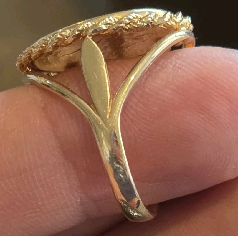 1986 Roman Numeral 5 Dollar Gold Coin USA Set In 14k Gold Ring - Image 4 of 4