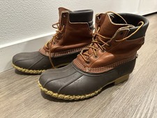 L.L. Bean Boots, Padded Collar Pebbled Leather, Men s 10