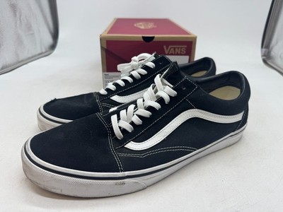 Vans Old Skool Sneaker Men's Black White Suede Canvas Low Top Athletic - 13