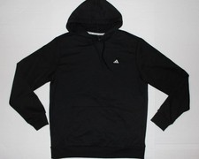 NWT Adidas Mens Go To Hoodie Black Logo Pullover Long Sleeve Athletic Size L New