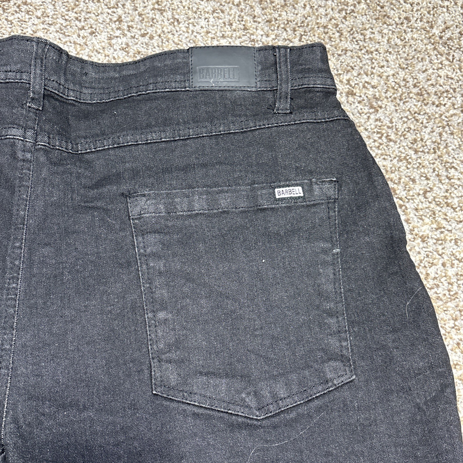 BARBELL Apparel Men's 36 Fits 37 X 35 Stretch Jeans Boot Cut Athletic Fit Black - View 16