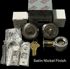 Period Brass 7950-15 Door Single Cylinder Deadbolt Turn Lock Satin Nickel NOS