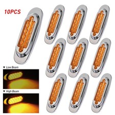 10X 12V Marker Lights LED Truck Trailer Side Light Amber Clearance Lamps