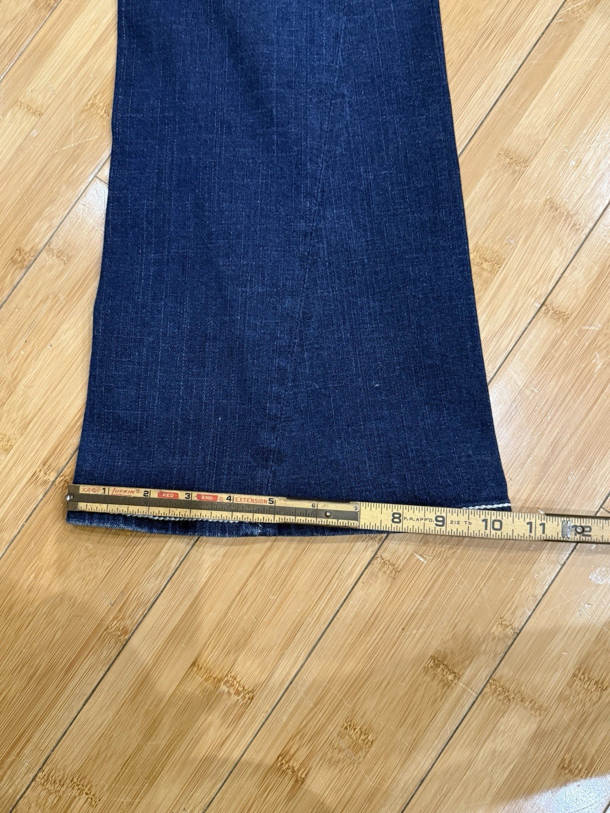 True Religion Jeans Women’s Disco Joey Big T Sz 31 Flare Bottom Blue Denim USA thumbnail 5