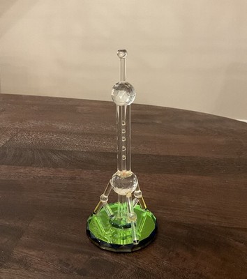 Vintage Shanghai Oriental Pearl Tower Glass Model Statue Souvenir Gift Antique