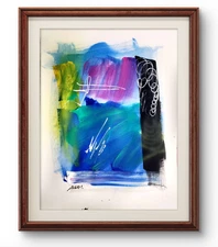 Original Art Control 8 14x11  Street Art Style Abstract Painting on Paper