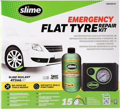 Slime CRK0305-IN Flat Tyre Puncture Repair, Smart Repair, Emergency Kit for Car