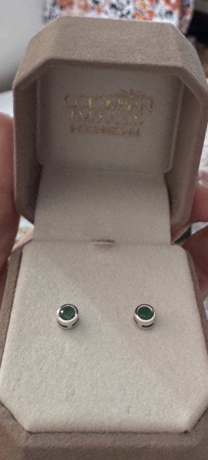 Solid 14K White Gold Bezel Set Emerald Women’s La… - image 2