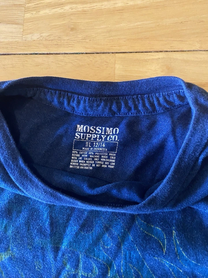 boys short sleeve t-shirt Blue Custom Charged Graphics Muscle Car Theme Size L - Image 2 of 4