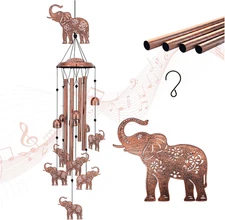 Elephant Wind Chimes Outdoor Elephant Gifts for Women/Men/Mom/Grandma/Wife Birth