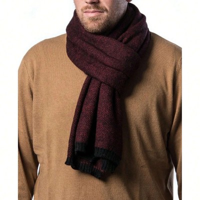 NEW Fashion Winter Men's Cotton Scarf Warm Neckerchief Patchwork Striped Scarves