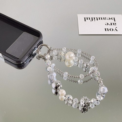 Phone Charm Y2K Phone Chain Pearl Bead Cellphone Strap Girl Woman - Zdjęcie 8 z 12