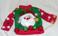 Santa Claus Ugly Christmas Sweater Ornament-New
