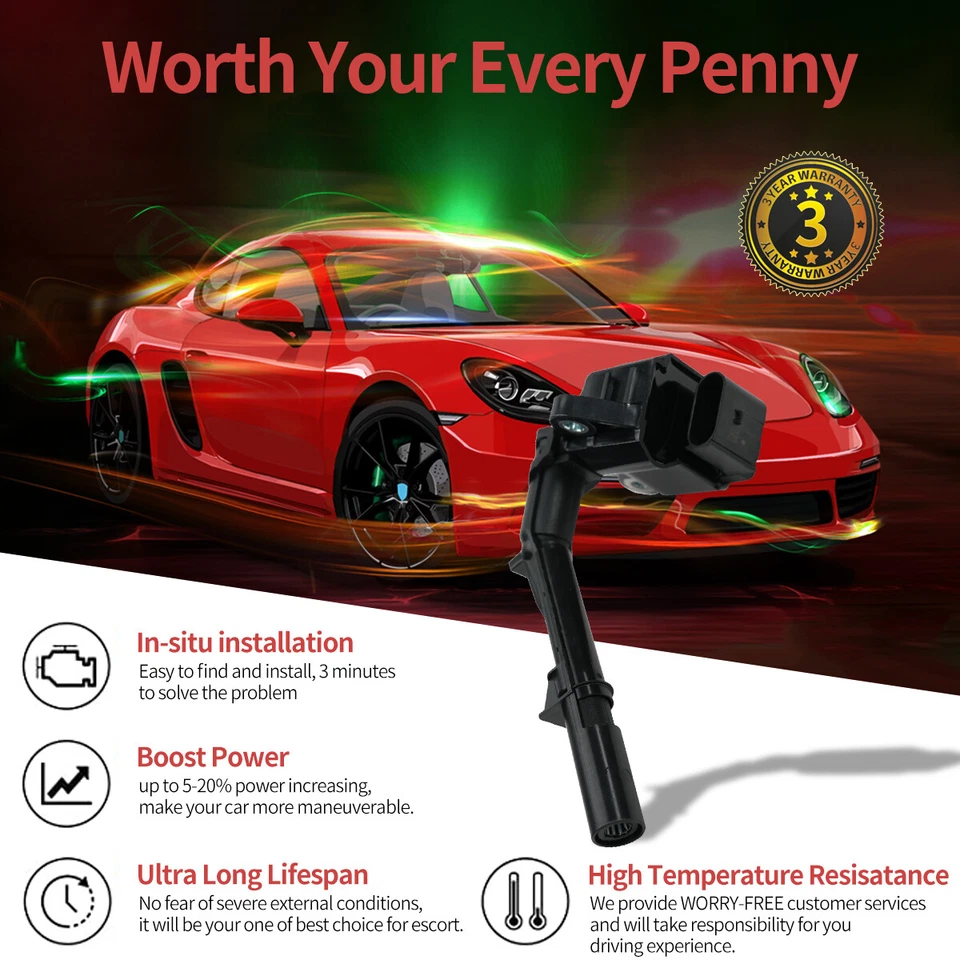 Pack 4x Ignition Coil for Mercedes-Benz W205 X156 X253 R172 Infiniti Q50 L4 2.0L Foto 2 de 4