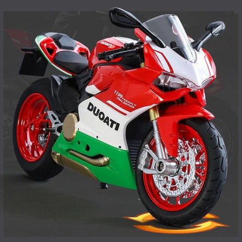 Maßstab 1:12 1199 Motorrad Spielzeug Modellautos Alu Diecast Stoßdämpfung - Bild 5 von 26