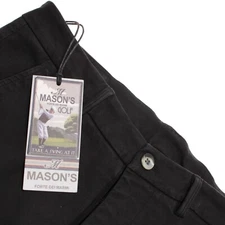 Mason's NWT Chinos / Casual Pants Size 48 (32 US) In Solid Black Cotton Blend