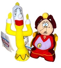 The Disney Store Beauty and the Beast COGSWORTH LUMIERE 8" Mini Bean Bag Retired