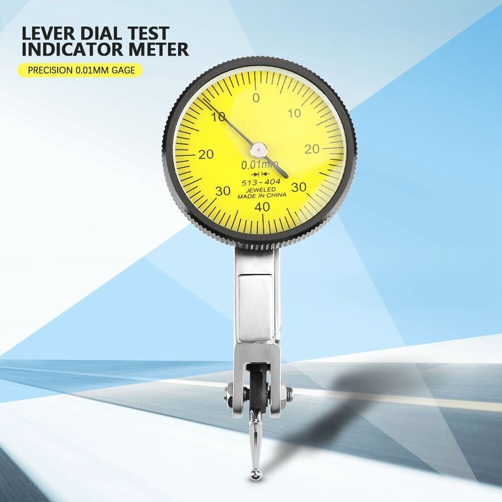 Precision 0.01mm Lever Dial Test Indicator Meter Tool Kit Gage with Grey Case