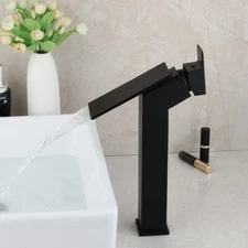 12.4 inch Matte Black Bathroom Basin Sink Vanity Mixer Faucet 1 Handle Hole Taps