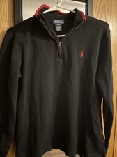 Polo Ralph Lauren 1/4 Zip Pullover Sweater Boys Size Large 14-16 Black