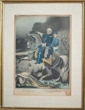 Beautiful Antique Currier & Ives Lithograph Major General Henry Halleck 1862