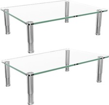 Simple Trending 2 Pack Computer Monitor Riser with Height transparent