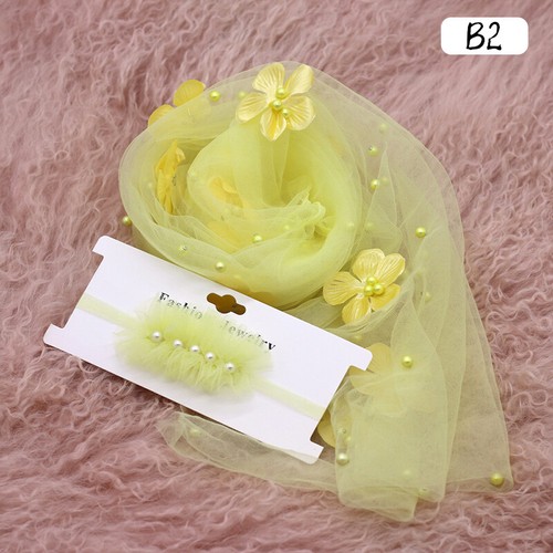Newborn Baby Photography Props Lace Pearl Outfits Headband Wrap Costume Set 1x - Picture 8 of 36