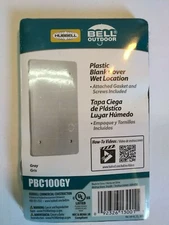 HUBBELL PBC100GY Plastic BLANK COVER 1-GANG Gray - Wet Location - Bell Outdoor