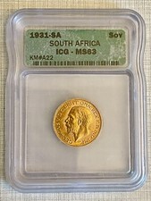 South Africa 1931-SA King George V Sovereign Gold ICG MS63 Sku# 48