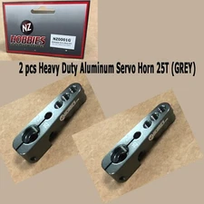 NZ HOBBIES Aluminum Servo Horn 25T (Grey) Axial, Futaba & Savox Servos (2pcs)