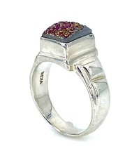 Vintage .925 Sterling Silver Purple Druzy Quartz Cocktail Ring Size 9