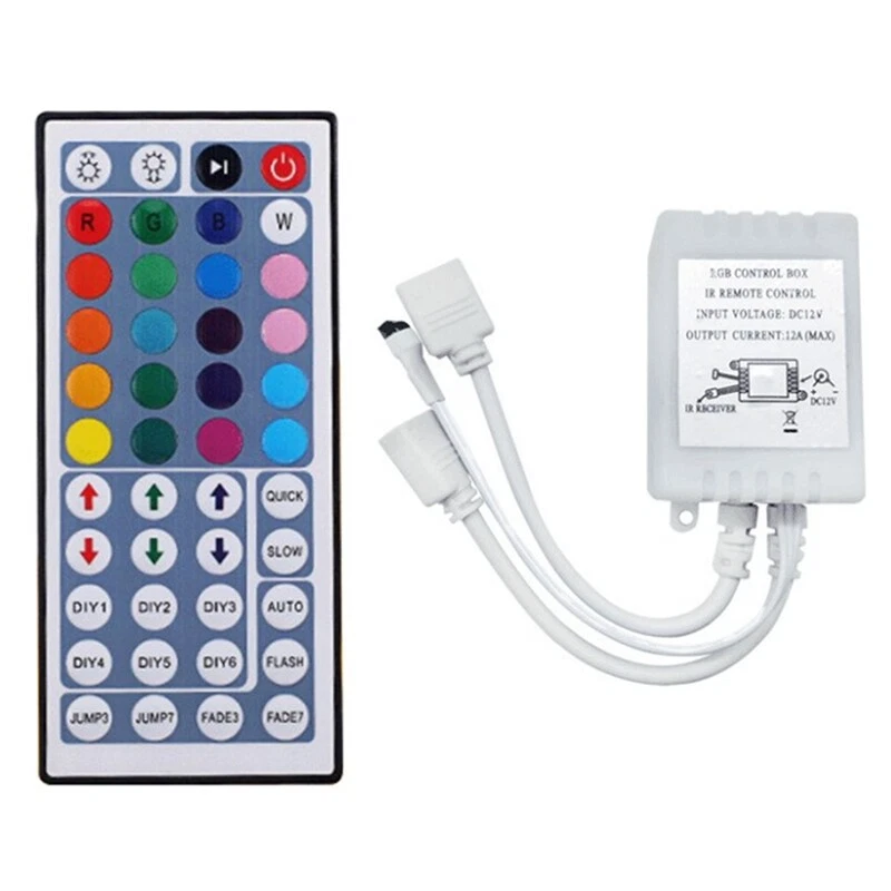 2X DC12V RGB LED Controller 44 Remote Control RGB Control Box IR
