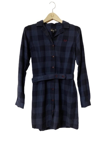 FRED PERRY Womens Gingham Check Shirt Dress UK 10 / US 6