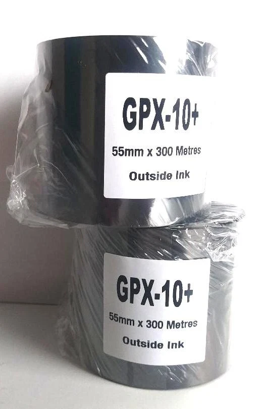 2x Thermal Transfer Ribbons 55mm x 300 Meters Wax - Resin GPX-10+ - Image 4 of 4