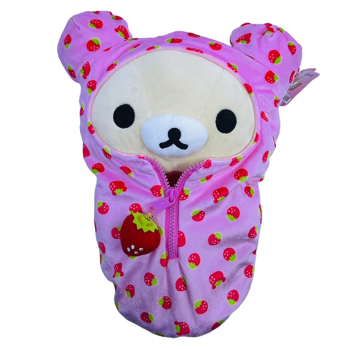 Rilakkuma Reversible Sleeping Bag Plush Strawberry Kigurumi Theme