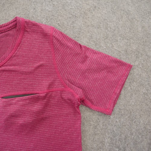 Lululemon Top Womens Medium 8 Pink Run Away Shirt Tee Pockets Active Gym Yoga - Picture 4 of 11