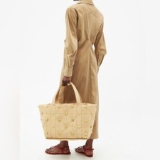 Valentino Garavani Roman Rockstud Raffia Tote Bag