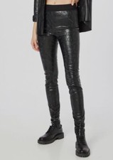  360 Just Cavalli Women's Black Snakeskin Print High Rise Leggings Pants 42