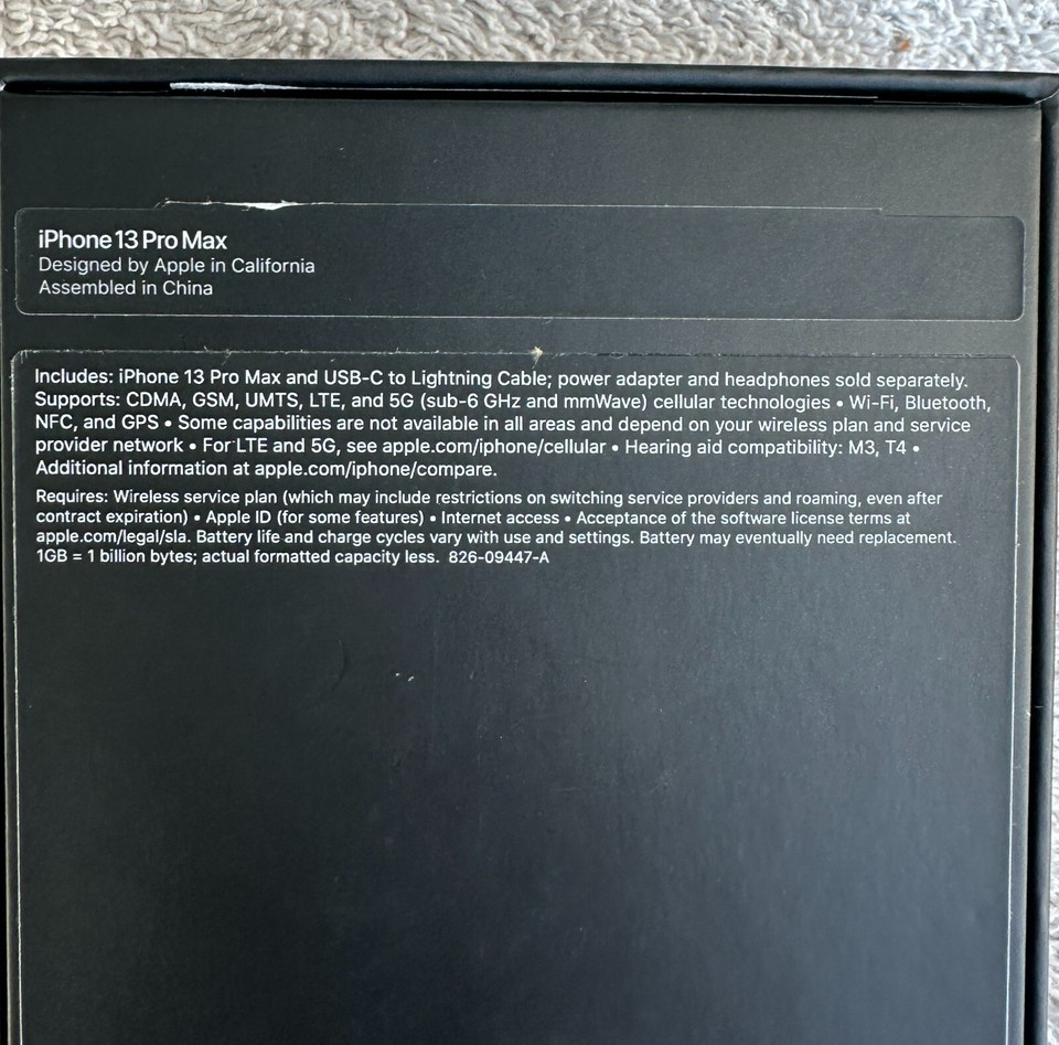 Original iPhone 13 Box (iPhone 13 Pro Max) No Phone w/Cable BOX ONLY eBay