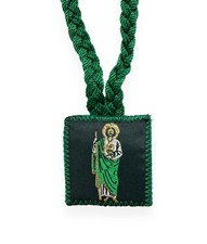 Collar Escapulario Verde con Cordón St Jude Escapulario Verde San Judas Tadeo