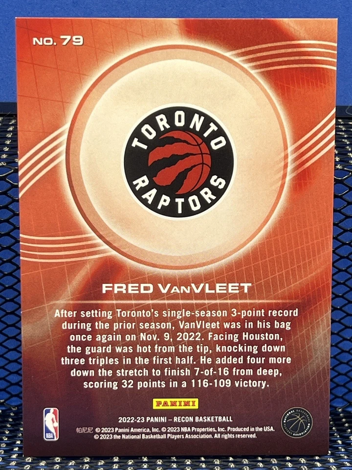 2022-23 Panini Recon FRED VANVLEET Toronto Raptors Base 79 - Image 2 of 2