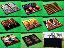US Flag Vinyl Cornhole Toss Game Board Wraps Stickers Decals Skin Set 01-2 MTC