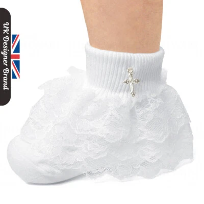 Mädchen weiße Socken Erstkommunion spanischer Stil Rüschen Spitze Söckchen Kind
