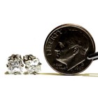 14k white gold 1.28ct SI2 I1 H clarity enhanced princess diamond stud earrings — photo 5