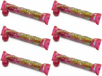 6x Zed Candy Strawberry Jawbreaker 6 Balls Packs Novelty Bubblegum Sweets 49.5g