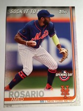 2019 Topps Opening Day Sock It To Me Jumbo 5x7 Amed Rosario Mets 14/49