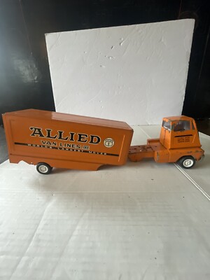 Vintage Allied Van Lines 2 Part Steel Tonka Semi Truck Tractor