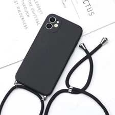 Crossbody Necklace Lanyard Silicone Case For iphone 15 14 13 12 11 Pro XR XS Max
