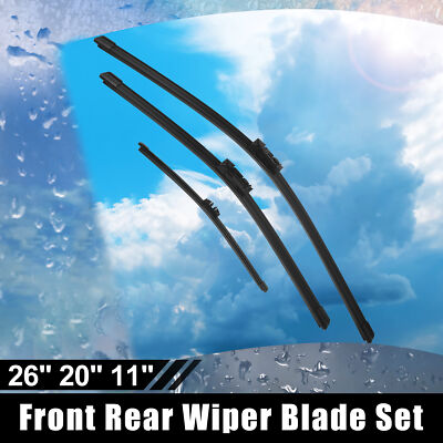 3 Pcs 26'' 20'' 11'' Windshield Wiper Blade Set for BMW X3 X4 19-22 with Top-Lock
